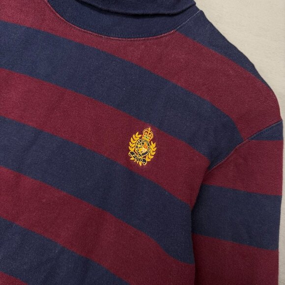 Vintage Polo by Ralph Lauren 80s Striped Rugby‎ Turtleneck Sweater Small - Picture 3 of 6